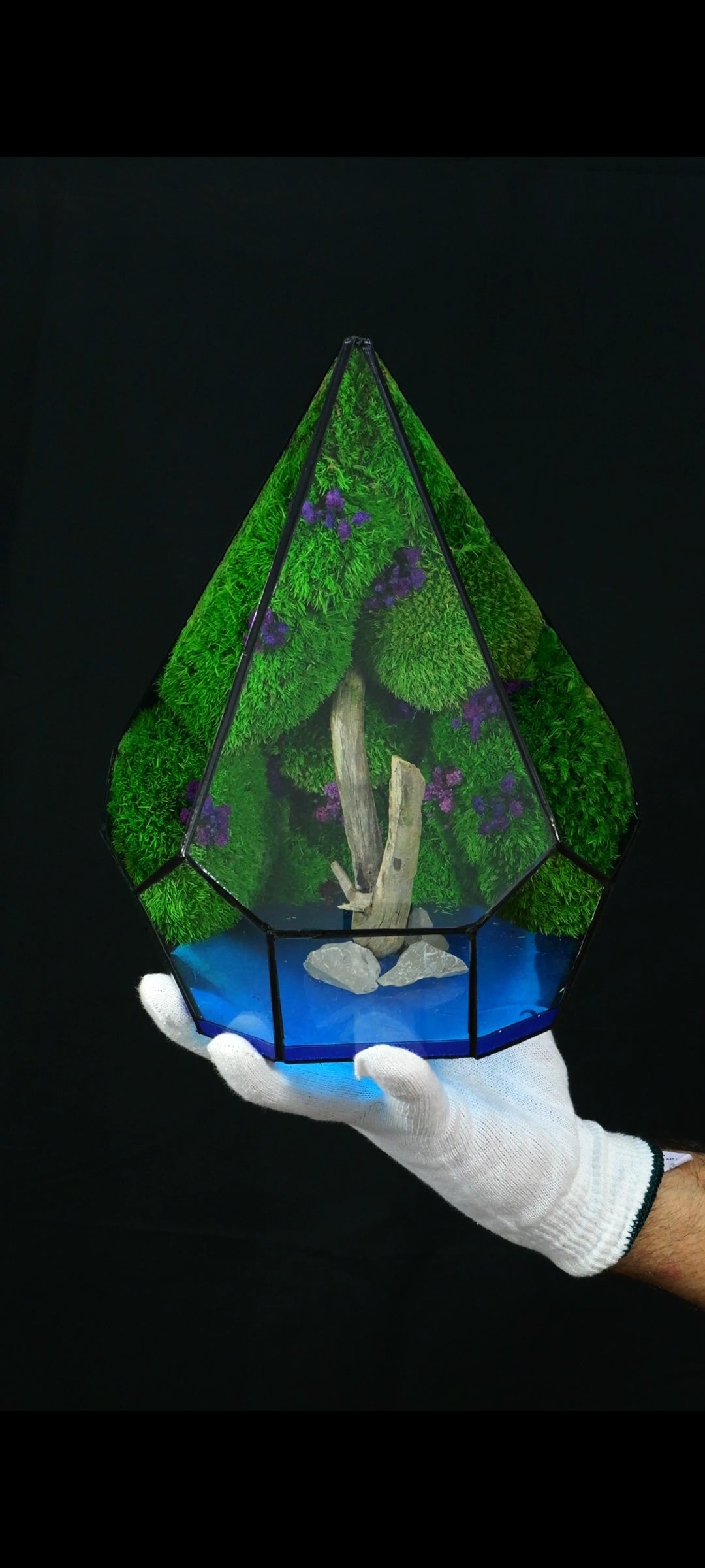 Terrarium fatto a mano lake N°57 Luminescente al buio da scrivania interior design