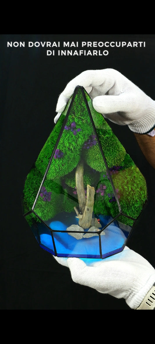 Terrarium fatto a mano lake N°57 Luminescente al buio da scrivania interior design